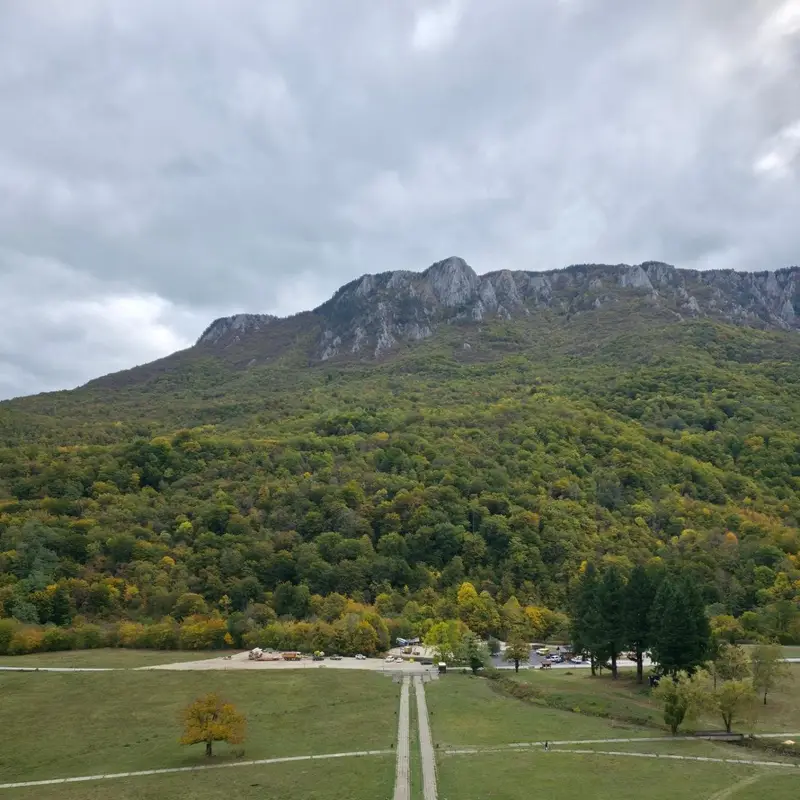 Sutjeska Milli Parkı'nda kayalık dağ ve yeşil ormanlar